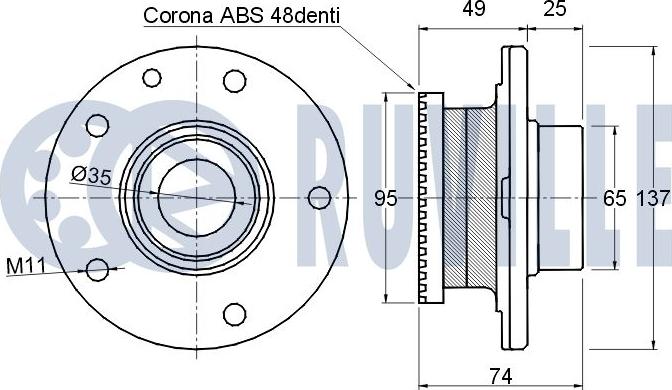 Ruville 220302 - Wheel hub, bearing Kit autospares.lv