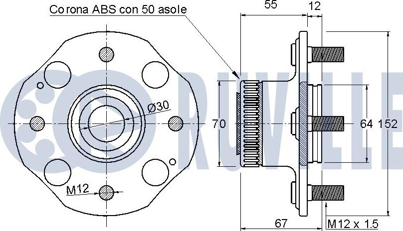 Ruville 220325 - Wheel hub, bearing Kit autospares.lv