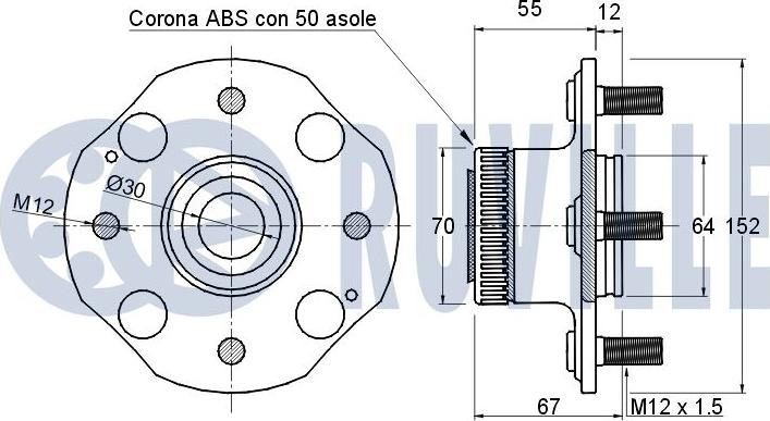 Ruville 220328 - Wheel hub, bearing Kit autospares.lv