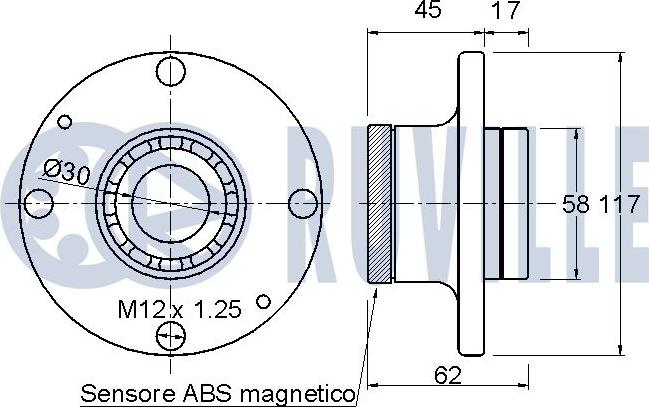 Ruville 220742 - Wheel hub, bearing Kit autospares.lv