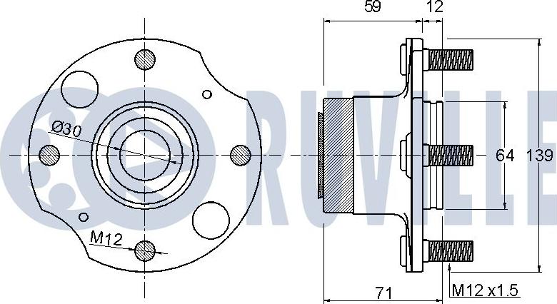 Ruville 220758 - Wheel hub, bearing Kit autospares.lv