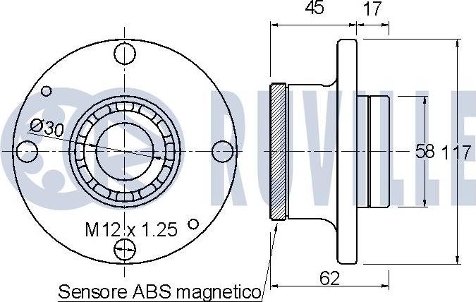 Ruville 220729 - Wheel hub, bearing Kit autospares.lv