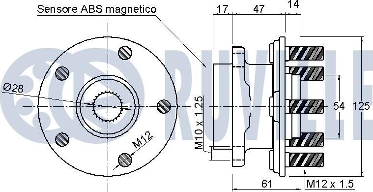 Ruville 221450 - Wheel hub, bearing Kit autospares.lv