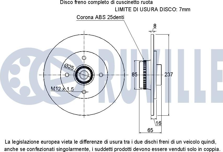 Ruville 221540 - Brake Disc autospares.lv