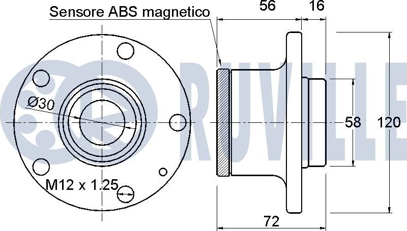 Ruville 221561 - Wheel hub, bearing Kit autospares.lv