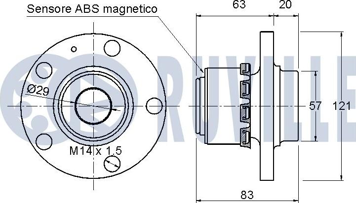 Ruville 221512 - Wheel hub, bearing Kit autospares.lv