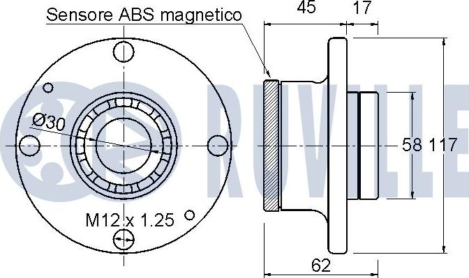 Ruville 221615 - Wheel hub, bearing Kit autospares.lv