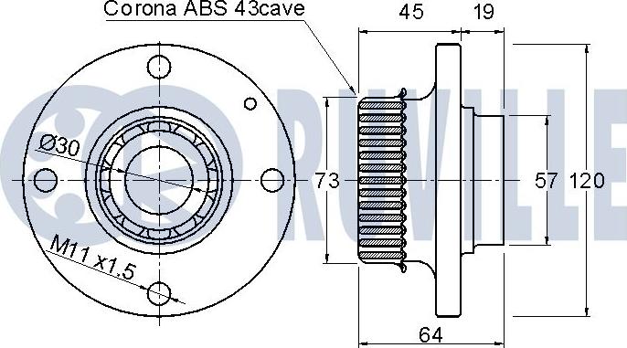 Ruville 221046 - Wheel hub, bearing Kit autospares.lv