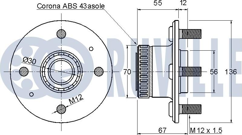 Ruville 221047 - Wheel hub, bearing Kit autospares.lv