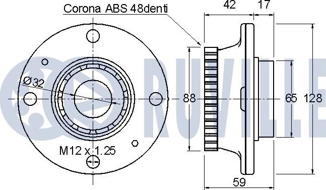 Ruville 221066 - Wheel hub, bearing Kit autospares.lv