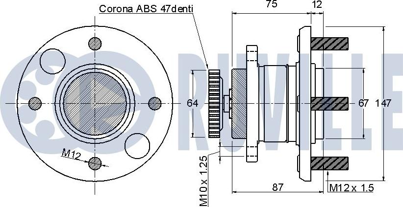 Ruville 221076 - Wheel hub, bearing Kit autospares.lv