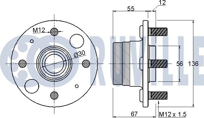 Ruville 221072 - Wheel hub, bearing Kit autospares.lv