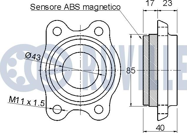 Ruville 221197 - Wheel hub, bearing Kit autospares.lv