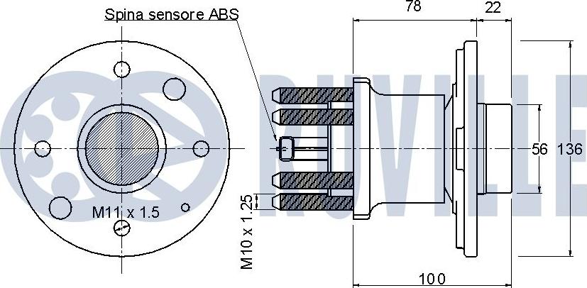 Ruville 221149 - Wheel hub, bearing Kit autospares.lv