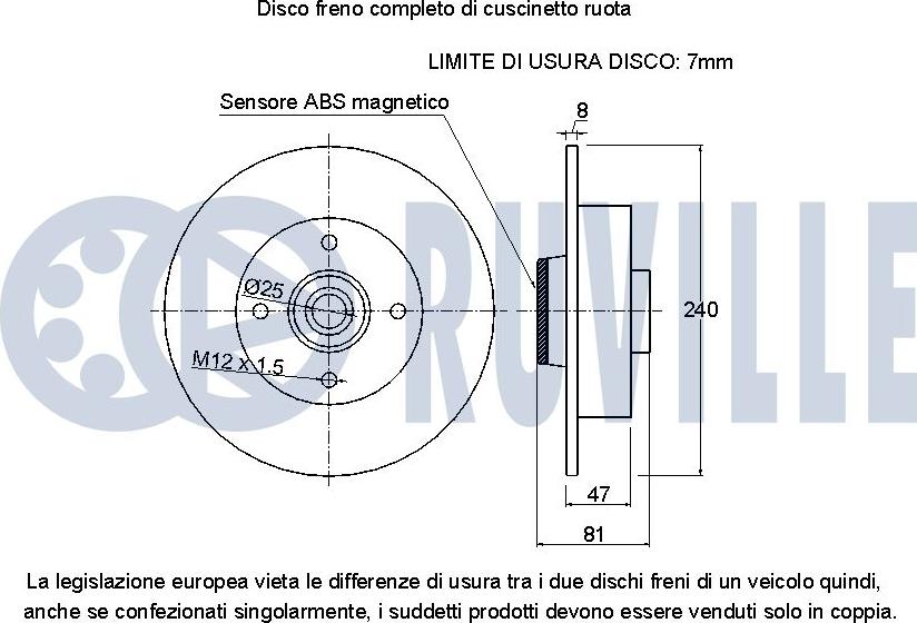 Ruville 221111 - Brake Disc autospares.lv