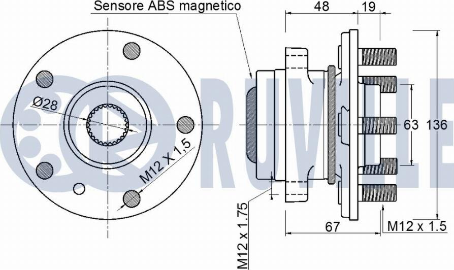 Ruville 221859 - Wheel hub, bearing Kit autospares.lv