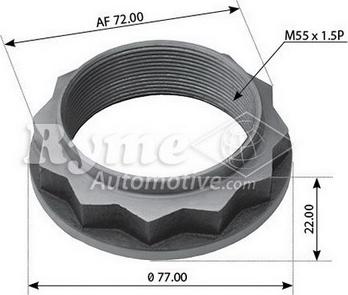 Automotive RYME 332057 - Nut, stub axle autospares.lv