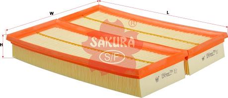 SAKURA A-2614-S - Air Filter, engine autospares.lv