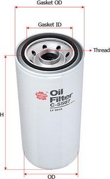 SAKURA Automotive C-5507 - Oil Filter autospares.lv