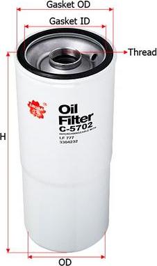 SAKURA Automotive C-5702 - Oil Filter autospares.lv