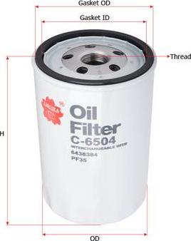 SAKURA Automotive C-6504 - Oil Filter autospares.lv