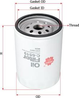 SAKURA Automotive C-6519 - Oil Filter autospares.lv