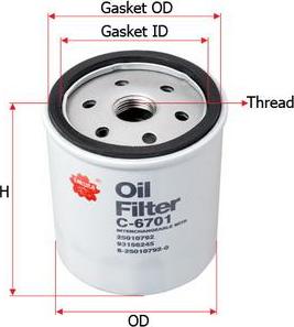 SAKURA Automotive C-6701 - Oil Filter autospares.lv