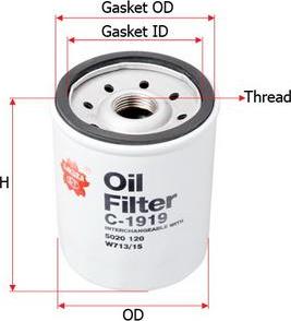 SAKURA Automotive C-1919 - Oil Filter autospares.lv