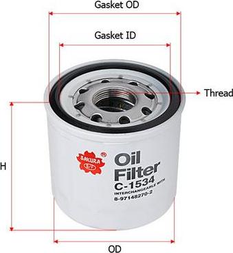 SAKURA Automotive C-1534 - Oil Filter autospares.lv