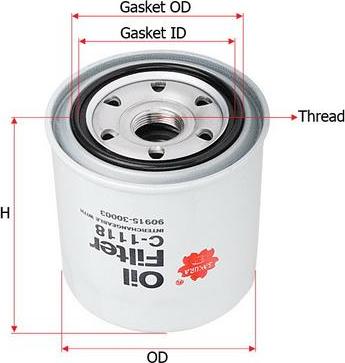 SAKURA Automotive C-1118 - Oil Filter autospares.lv