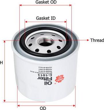 SAKURA Automotive C-1813 - Oil Filter autospares.lv