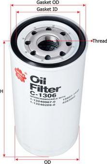 SAKURA Automotive C-1306 - Oil Filter autospares.lv