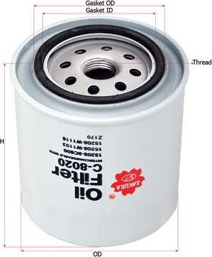 SAKURA Automotive C-8020 - Oil Filter autospares.lv