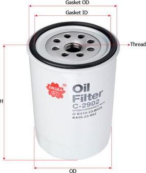 SAKURA Automotive C-2902 - Oil Filter autospares.lv