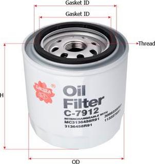 SAKURA Automotive C-7912 - Oil Filter autospares.lv