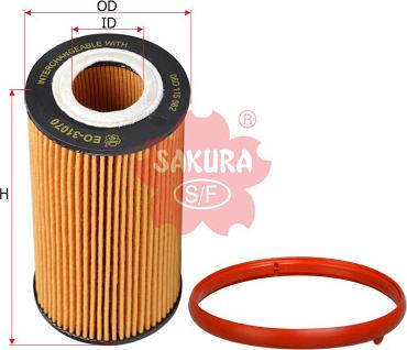 SAKURA Automotive EO-31070 - Oil Filter autospares.lv