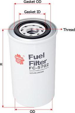 SAKURA Automotive FC-5702 - Fuel filter autospares.lv