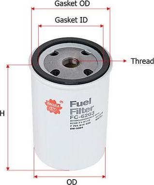 SAKURA Automotive FC-6203 - Fuel filter autospares.lv