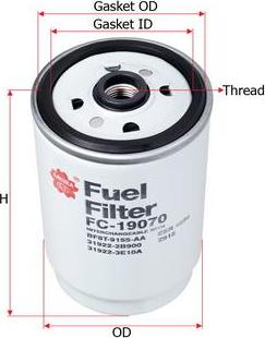 SAKURA Automotive FC-19070 - Fuel filter autospares.lv