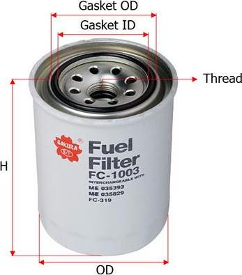 SAKURA Automotive FC-1003 - Fuel filter autospares.lv