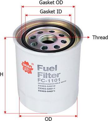 SAKURA Automotive FC-1101 - Fuel filter autospares.lv