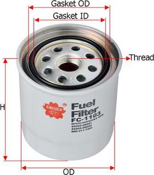 SAKURA Automotive FC-1103 - Fuel filter autospares.lv