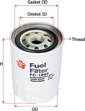 SAKURA Automotive FC-1804 - Fuel filter autospares.lv