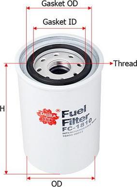SAKURA Automotive FC-1810 - Fuel filter autospares.lv