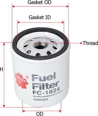 SAKURA Automotive FC-1824 - Fuel filter autospares.lv