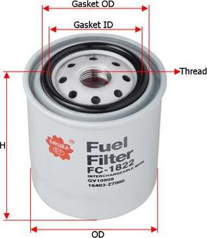 SAKURA Automotive FC-1822 - Fuel filter autospares.lv