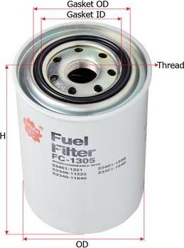 SAKURA Automotive FC-1305 - Fuel filter autospares.lv