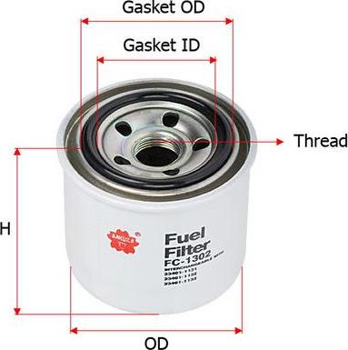 SAKURA Automotive FC-1302 - Fuel filter autospares.lv