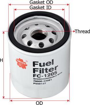 SAKURA Automotive FC-1205 - Fuel filter autospares.lv
