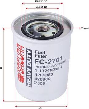 SAKURA Automotive FC-2701 - Fuel filter autospares.lv